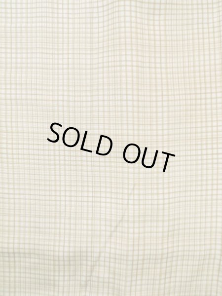 Photo4: K1014L Used Japanese   Cream HAORI short jacket / Silk. Plaid Checks   (Grade C) (4)