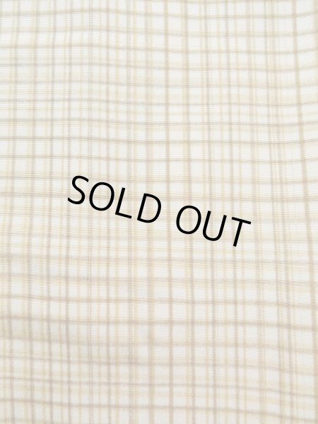 Photo5: K1014L Used Japanese   Cream HAORI short jacket / Silk. Plaid Checks   (Grade C) (5)