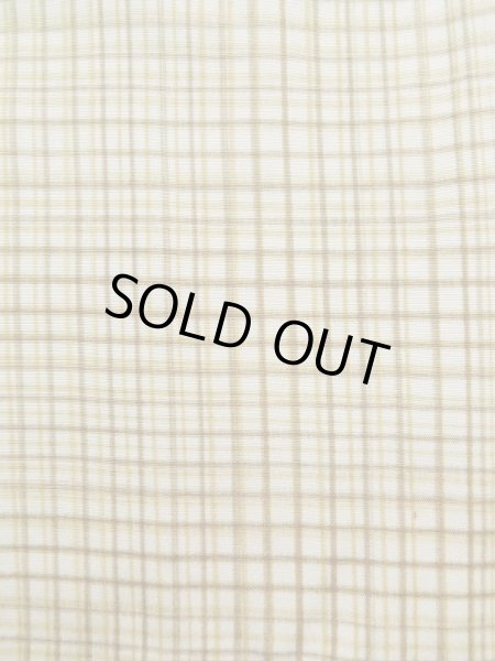 Photo6: K1014L Used Japanese   Cream HAORI short jacket / Silk. Plaid Checks   (Grade C) (6)