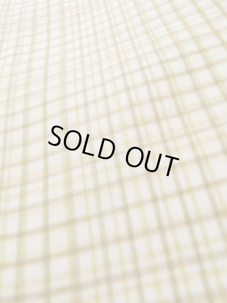 Photo8: K1014L Used Japanese   Cream HAORI short jacket / Silk. Plaid Checks   (Grade C) (8)