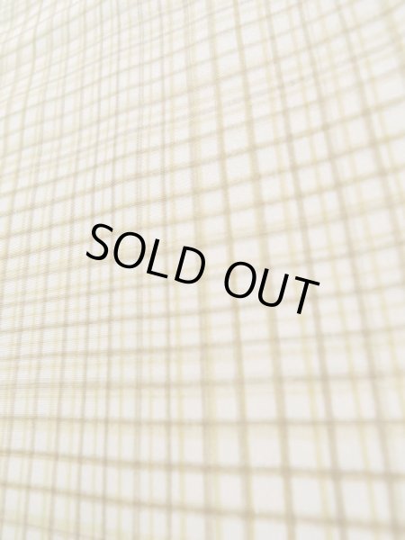 Photo10: K1014L Used Japanese   Cream HAORI short jacket / Silk. Plaid Checks   (Grade C) (10)