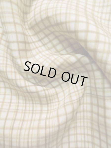Photo11: K1014L Used Japanese   Cream HAORI short jacket / Silk. Plaid Checks   (Grade C) (11)
