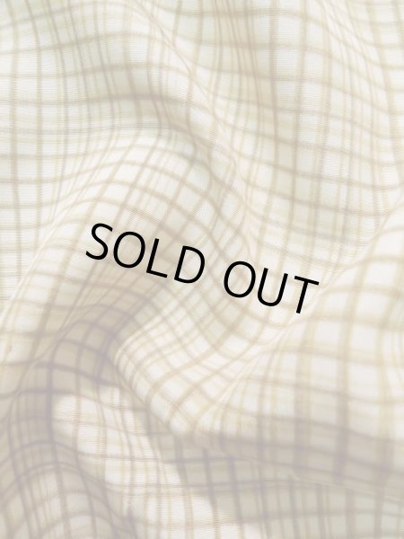 Photo12: K1014L Used Japanese   Cream HAORI short jacket / Silk. Plaid Checks   (Grade C) (12)