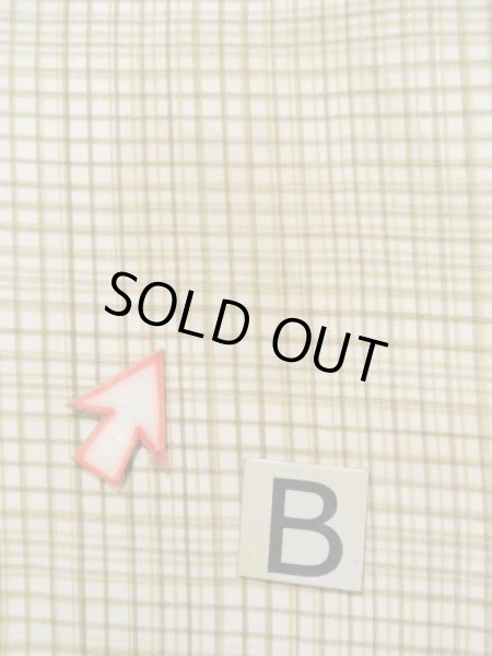 Photo15: K1014L Used Japanese   Cream HAORI short jacket / Silk. Plaid Checks   (Grade C) (15)