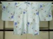 Photo2: K1014X Used Japanese   Pale Blue HAORI short jacket / Synthetic. Flower,   (Grade C) (2)