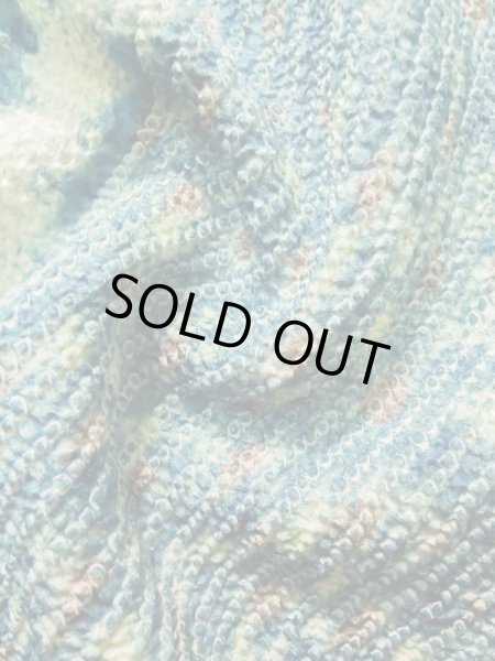 Photo11: K1020F Used Japanese   Pale Blue HAORI short jacket / Silk. Abstract pattern   (Grade C) (11)