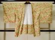 Photo1: K1020J Used Japanese   Cream HAORI short jacket / Synthetic. Flower,   (Grade B) (1)