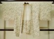 Photo1: K1020M Used Japanese   Cream HAORI short jacket / Silk. Abstract pattern   (Grade C) (1)