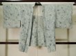 Photo1: K1020N Used Japanese Pale  Pale Blue HAORI short jacket / Silk. Abstract pattern   (Grade C) (1)