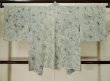 Photo2: K1020N Used Japanese Pale  Pale Blue HAORI short jacket / Silk. Abstract pattern   (Grade C) (2)