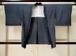 Photo1: K1020V Used Japanese Grayish Deep Blue HAORI short jacket / Silk. Abstract pattern   (Grade C) (1)