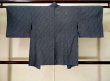 Photo2: K1020V Used Japanese Grayish Deep Blue HAORI short jacket / Silk. Abstract pattern   (Grade C) (2)