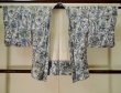 Photo1: K1027H Used Japanese   Blue HAORI short jacket / Silk.  Chintz pattern  (Grade C) (1)