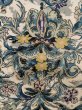 Photo6: K1027H Used Japanese   Blue HAORI short jacket / Silk.  Chintz pattern  (Grade C) (6)