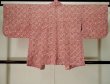 Photo2: K1027M Used Japanese Pale  Red HAORI short jacket / Wool. Geometrical pattern,   (Grade D) (2)