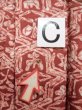 Photo16: K1027M Used Japanese Pale  Red HAORI short jacket / Wool. Geometrical pattern,   (Grade D) (16)