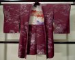 Photo1: K1027U Used Japanese Deep  Purple HAORI short jacket / Silk. Ivy,   (Grade C) (1)
