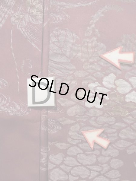 Photo19: K1027U Used Japanese Deep  Purple HAORI short jacket / Silk. Ivy,   (Grade C) (19)