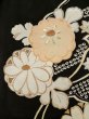 Photo5: K1027W Used Japanese   Black HAORI short jacket / Silk. Flower,   (Grade C) (5)