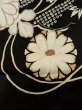 Photo6: K1027W Used Japanese   Black HAORI short jacket / Silk. Flower,   (Grade C) (6)