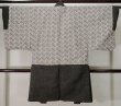 Photo3: K1027X Used Japanese Mens Deep Brown HAORI short jacket / Silk. Stripes   (Grade D) (3)