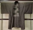 Photo1: K1104J Used Japanese Mens   Brown HAORI short jacket / Silk. Plaid Checks   (Grade D) (1)
