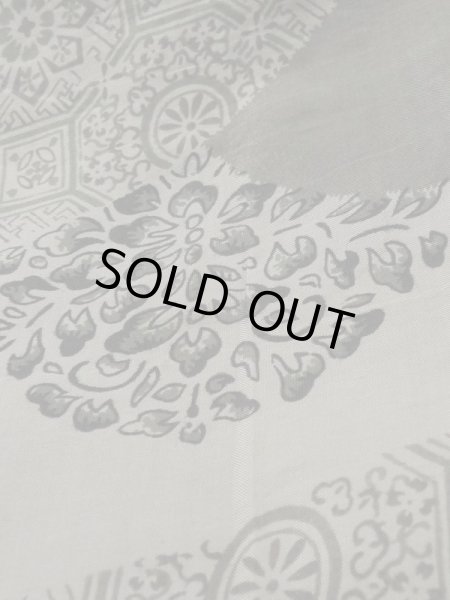 Photo9: K1104J Used Japanese Mens   Brown HAORI short jacket / Silk. Plaid Checks   (Grade D) (9)