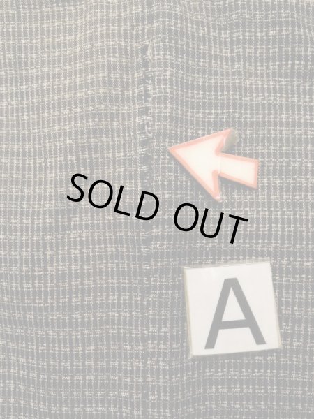 Photo20: K1104J Used Japanese Mens   Brown HAORI short jacket / Silk. Plaid Checks   (Grade D) (20)