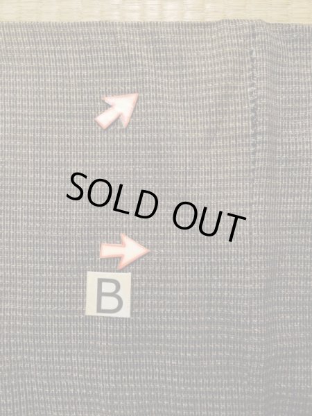 Photo21: K1104J Used Japanese Mens   Brown HAORI short jacket / Silk. Plaid Checks   (Grade D) (21)