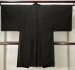 Photo2: K1104P Used Japanese Mens Dark  Brown HAORI short jacket / Silk.  Lining: rare pattern  (Grade D) (2)