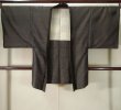 Photo1: Mint K1104R Used Japanese Mens Deep  Brown HAORI short jacket / Silk. Dot Rare pattern  (Grade A) (1)