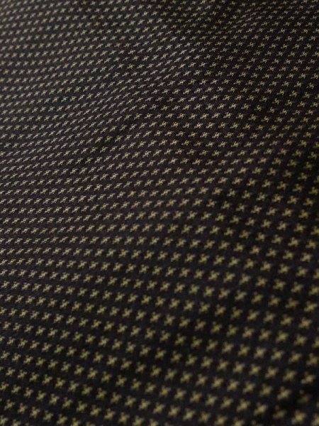 Photo13: Mint K1104R Used Japanese Mens Deep  Brown HAORI short jacket / Silk. Dot Rare pattern  (Grade A) (13)