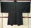 Photo2: K1104S Used Japanese Mens   Black HAORI short jacket / Silk. Dot Rare pattern  (Grade B) (2)