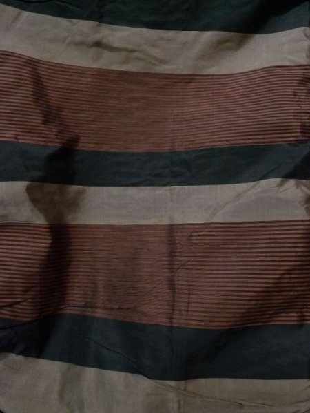 Photo4: K1104T Used Japanese Mens   Black HAORI short jacket / Silk.  cotton-padded  (Grade D) (4)