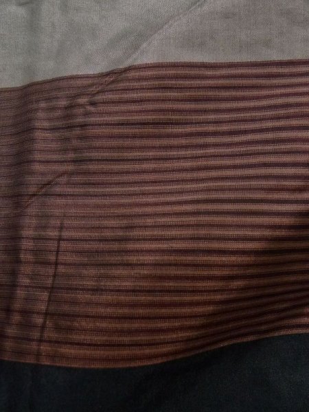 Photo6: K1104T Used Japanese Mens   Black HAORI short jacket / Silk.  cotton-padded  (Grade D) (6)