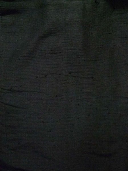 Photo10: K1104T Used Japanese Mens   Black HAORI short jacket / Silk.  cotton-padded  (Grade D) (10)