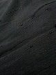 Photo14: K1104T Used Japanese Mens   Black HAORI short jacket / Silk.  cotton-padded  (Grade D) (14)