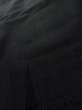 Photo8: K1104W Used Japanese Mens   Black HAORI short jacket / Silk. Stripes   (Grade D) (8)