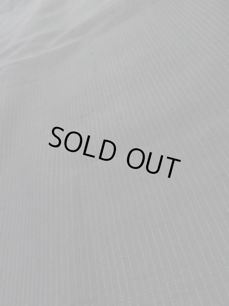 Photo8: K1104W Used Japanese Mens   Black HAORI short jacket / Silk. Stripes   (Grade D) (8)