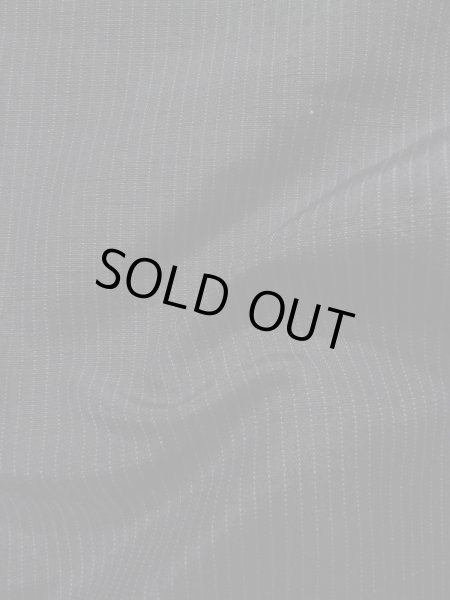 Photo9: K1104W Used Japanese Mens   Black HAORI short jacket / Silk. Stripes   (Grade D) (9)