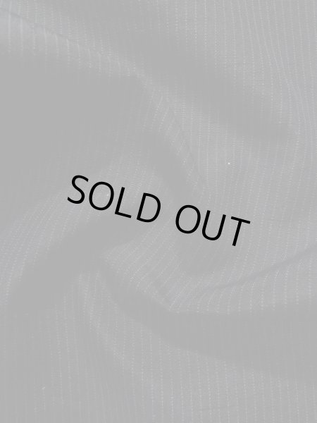 Photo10: K1104W Used Japanese Mens   Black HAORI short jacket / Silk. Stripes   (Grade D) (10)