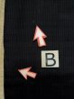 Photo13: K1104W Used Japanese Mens   Black HAORI short jacket / Silk. Stripes   (Grade D) (13)