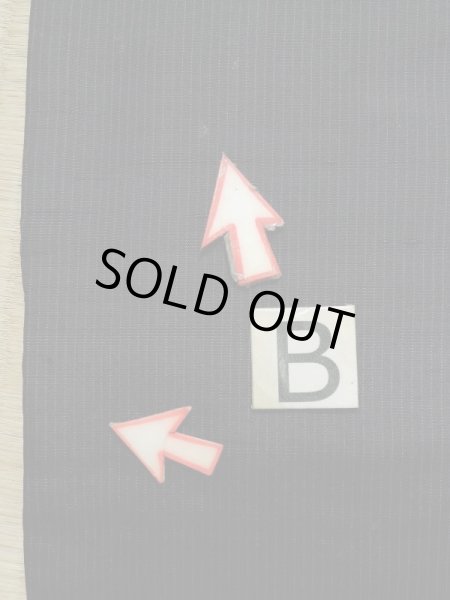 Photo13: K1104W Used Japanese Mens   Black HAORI short jacket / Silk. Stripes   (Grade D) (13)