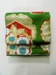 Photo2: K1111E Vintage Japanese Kimono   Green FUKURO OBI sash Chrysanthemum Silk.  (Grade B) (2)