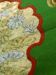 Photo10: K1111E Vintage Japanese Kimono   Green FUKURO OBI sash Chrysanthemum Silk.  (Grade B) (10)