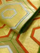 Photo11: K1111J Vintage Japanese Kimono   Green FUKURO OBI sash Tortoise-shell pattern― Hexagonal pattern Silk.  (Grade B) (11)