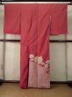 Photo2: K1117I Used Japanese Pale  Orange HOUMONGI formal / Silk. Flower,   (Grade D) (2)