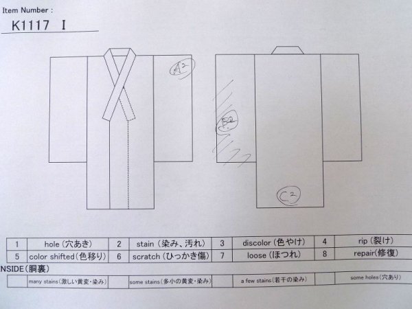 Photo15: K1117I Used Japanese Pale  Orange HOUMONGI formal / Silk. Flower,   (Grade D) (15)