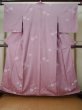 Photo1: K1117N Used Japanese Pale Light Purple TSUMUGI pongee / Silk. Leaf,   (Grade C) (1)