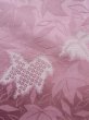 Photo6: K1117N Used Japanese Pale Light Purple TSUMUGI pongee / Silk. Leaf,   (Grade C) (6)